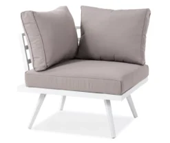 White 6-Piece Aluminum Cushioned Patio Sectional & Coffee Table Set -Chic Furniture Store 810477587 11