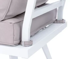 White 6-Piece Aluminum Cushioned Patio Sectional & Coffee Table Set -Chic Furniture Store 810477587 6