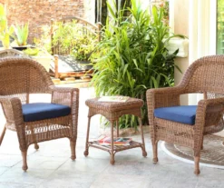 Honey 3-Piece Cushioned Patio All-Weather Wicker Chat Set -Chic Furniture Store 810478170