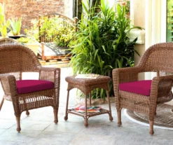Honey 3-Piece Cushioned Patio All-Weather Wicker Chat Set -Chic Furniture Store 810478175