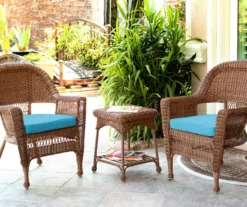 Honey 3-Piece Cushioned Patio All-Weather Wicker Chat Set -Chic Furniture Store 810478176