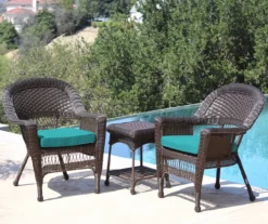 New Products 6 Espresso 3-Piece Cushioned Patio All-Weather Wicker Chat Set