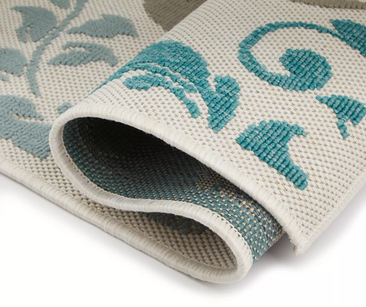 Broyhill Eastlake Teal & Gray Damask Outdoor Area Rug 5 Broyhill Eastlake Teal & Gray Damask Outdoor Area Rug - Image 3