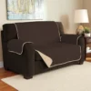 Chocolate & Taupe Microfiber Reversible Loveseat Furniture Protector