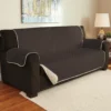 Chocolate & Taupe Microfiber Reversible Sofa Furniture Protector 1 Chocolate & Taupe Microfiber Reversible Sofa Furniture Protector -Chic Furniture Store 810498230 3