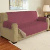 Burgundy & Taupe Microfiber Reversible Sofa Furniture Protector -Chic Furniture Store 810498482 1