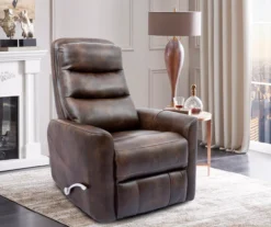 Real Living Bolero Faux Leather Swivel Glider Recliner -Chic Furniture Store 810499151 1