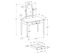 White Wood Vanity With Mirror -Chic Furniture Store 810502793 3