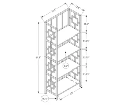 Dark Taupe Square 4-Shelf Open Bookcase 9 Dark Taupe Square 4-Shelf Open Bookcase -Chic Furniture Store 810512901 3