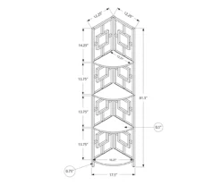 White Square 4-Shelf Corner Bookcase -Chic Furniture Store 810512902 3