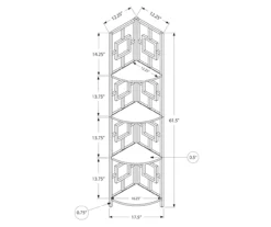 Espresso Square 4-Shelf Corner Bookcase 9 Espresso Square 4-Shelf Corner Bookcase -Chic Furniture Store 810512903 3
