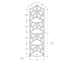 Dark Taupe Square 4-Shelf Corner Bookcase 11 Dark Taupe Square 4-Shelf Corner Bookcase -Chic Furniture Store 810512904 3