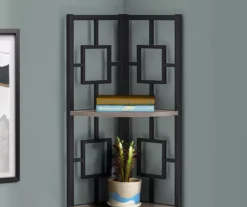Dark Taupe Square 4-Shelf Corner Bookcase 9 Dark Taupe Square 4-Shelf Corner Bookcase -Chic Furniture Store 810512904 4