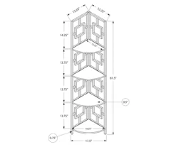 Black Square 4-Shelf Corner Bookcase -Chic Furniture Store 810512905 3