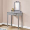 Gray Vanity Table With Mirror -Chic Furniture Store 810512907 1