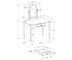 Gray Vanity Table With Mirror -Chic Furniture Store 810512907 3
