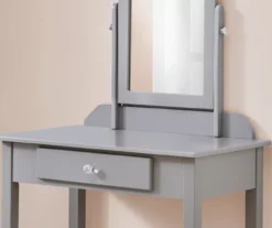 Gray Vanity Table With Mirror -Chic Furniture Store 810512907 4