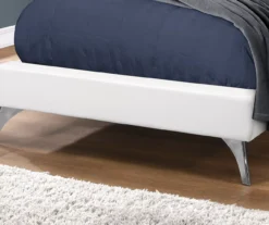 White Tufted Faux Leather Twin Upholstered Platform Bed 10 White Tufted Faux Leather Twin Upholstered Platform Bed -Chic Furniture Store 810512926 4