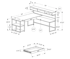 Monarch L-Shaped Corner Desk With Hutch -Chic Furniture Store 810512935 3