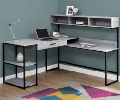 Monarch L-Shaped Corner Desk With Hutch -Chic Furniture Store 810512937 1