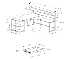 Monarch L-Shaped Corner Desk With Hutch -Chic Furniture Store 810512937 3