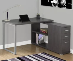 Gray Reversible L-Shaped Corner Desk 8 Gray Reversible L-Shaped Corner Desk -Chic Furniture Store 810512938 1