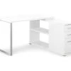 White Reversible L-Shaped Corner Desk -Chic Furniture Store 810512940 2