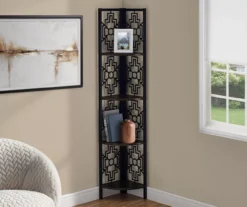 Monarch Geometric 4-Shelf Corner Bookcase -Chic Furniture Store 810512946 1