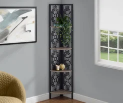 Monarch Geometric 4-Shelf Corner Bookcase -Chic Furniture Store 810512947 1