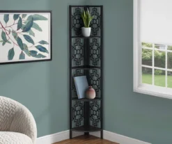 Monarch Geometric 4-Shelf Corner Bookcase -Chic Furniture Store 810512948 1