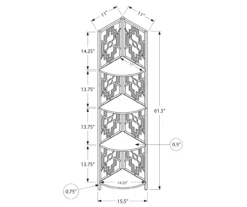 Monarch Geometric 4-Shelf Corner Bookcase -Chic Furniture Store 810512948 3