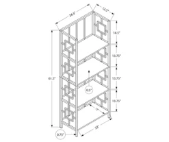 Espresso Square 4-Shelf Open Bookcase -Chic Furniture Store 810512950 3