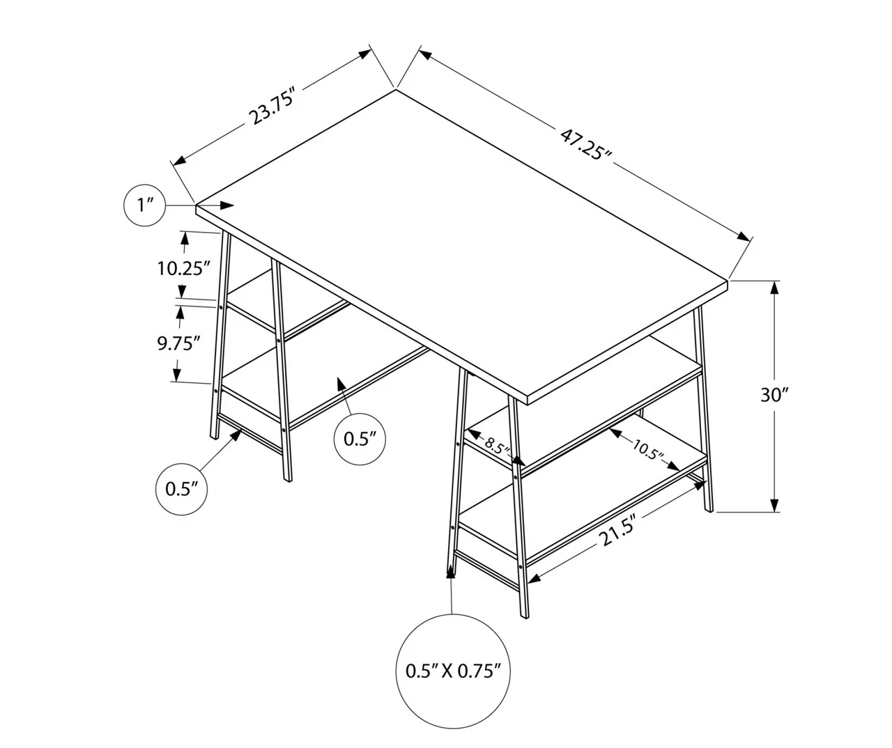Monarch Sawhorse Office Desk 14 Monarch Sawhorse Office Desk - Image 12