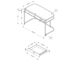 White & Silver Chrome Office Desk 9 White & Silver Chrome Office Desk -Chic Furniture Store 810512954 3