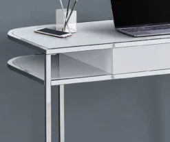 White & Silver Chrome Office Desk 10 White & Silver Chrome Office Desk -Chic Furniture Store 810512954 4