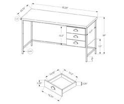 Monarch Reclaimed 3-Drawer Computer Desk -Chic Furniture Store 810512956 3