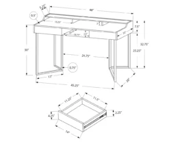 Monarch Office Desk With Riser -Chic Furniture Store 810512966 3