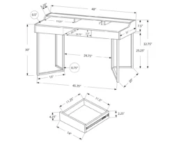 Monarch Office Desk With Riser -Chic Furniture Store 810512967 3