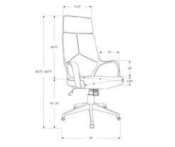 White & Gray Executive Office Chair 23 White & Gray Executive Office Chair -Chic Furniture Store 810512972 11