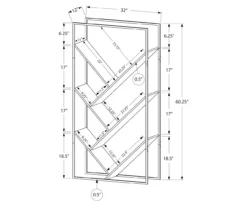 Brown 5-Shelf Slanted Bookcase -Chic Furniture Store 810512985 3