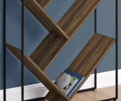 Brown 5-Shelf Slanted Bookcase -Chic Furniture Store 810512985 4