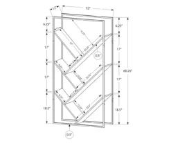 Dark Taupe 5-Shelf Slanted Bookcase -Chic Furniture Store 810512986 3