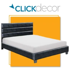 Black Hudson Queen Leather Upholstered Bed -Chic Furniture Store 810513493