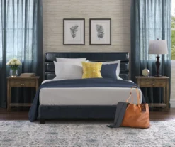 Black Hudson Queen Leather Upholstered Bed -Chic Furniture Store 810513493 4