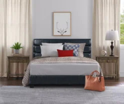 Black Hudson Queen Leather Upholstered Bed -Chic Furniture Store 810513493 5