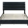 Black Hudson Queen Leather Upholstered Bed 2 Black Hudson Queen Leather Upholstered Bed -Chic Furniture Store 810513493 9