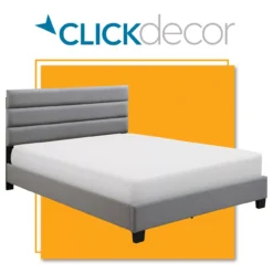 Gray Hudson Queen Upholstered Linen Fabric Bed -Chic Furniture Store 810513495