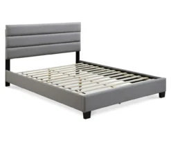 Gray Hudson Queen Upholstered Linen Fabric Bed -Chic Furniture Store 810513495 3