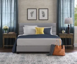 Gray Hudson Queen Upholstered Linen Fabric Bed -Chic Furniture Store 810513495 4