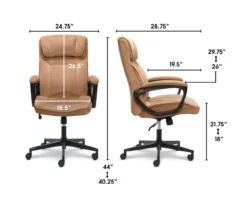 Hannah Beige Microfiber Office Chair -Chic Furniture Store 810513511 3